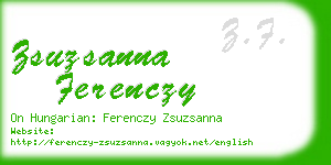zsuzsanna ferenczy business card